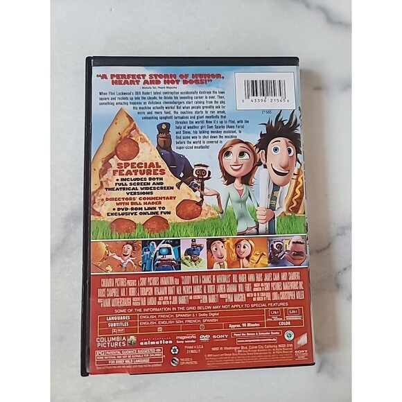 “Cloudy With A Chance Of Meatballs” DVD with Bill Hader, Anna Faris, James Caan - Picture 5 of 10